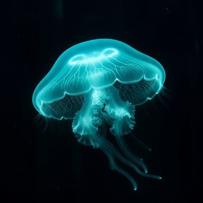 Glowing Blue Jellyfish