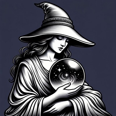 Witch holding crystal ball