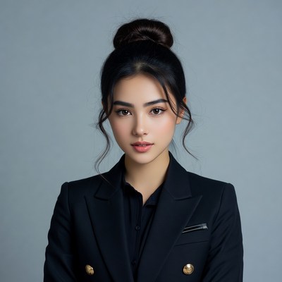 Asian woman in black blazer