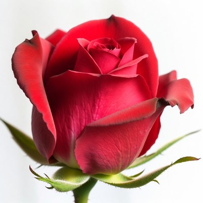 Red Rose on White Background