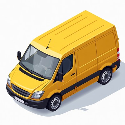 Yellow Delivery Van Illustration
