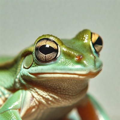 Close-up green tree frog