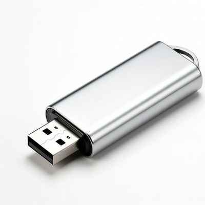 Silver USB flash drive