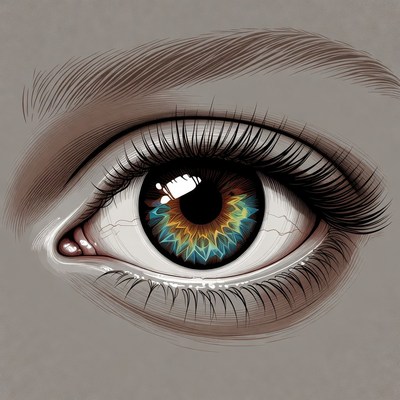 Detailed Blue Eye Closeup Illustration