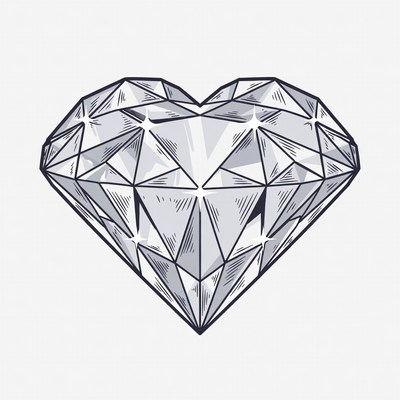 Heart Shaped Diamond Illustration