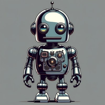Cute retro robot illustration