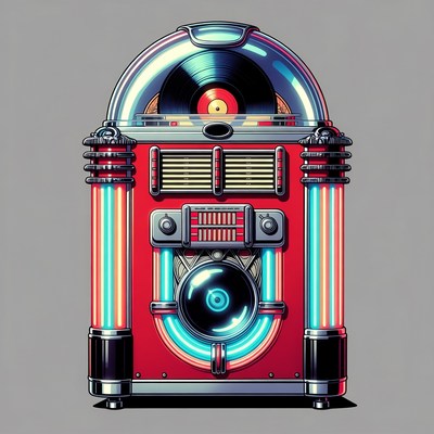 Retro Neon Jukebox Illustration