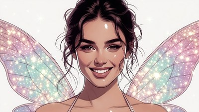 Beautiful woman with fairy wings