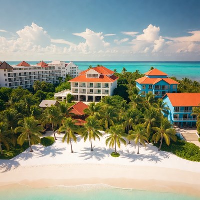 Aerial View Tropical Beach Resort