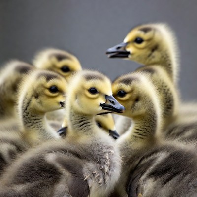 Group of Cute Goslings