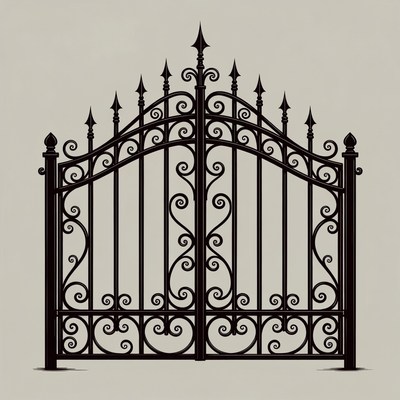 Ornate Iron Gate Illustration