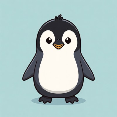 Cute cartoon penguin illustration