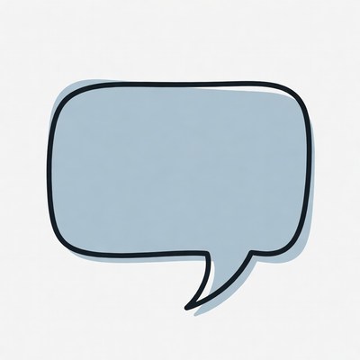 Empty Blue Speech Bubble