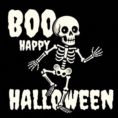Dancing Skeleton Boo Happy Halloween