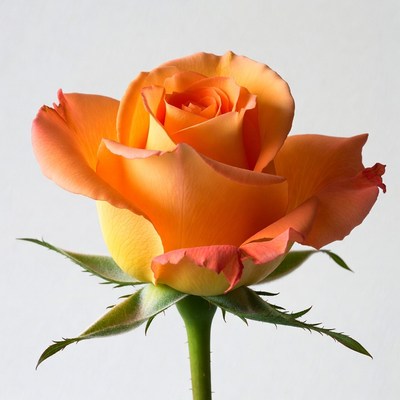 Orange Rose on White Background
