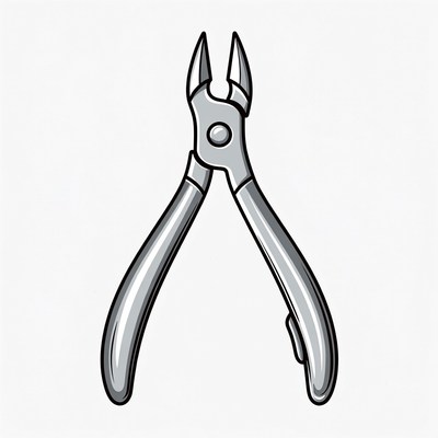 Silver nail clippers illustration