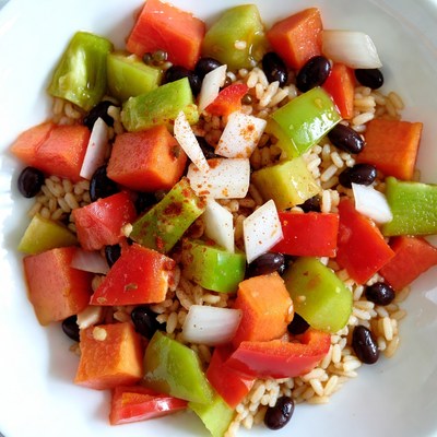 Colorful Bell Pepper Black Bean Rice Salad