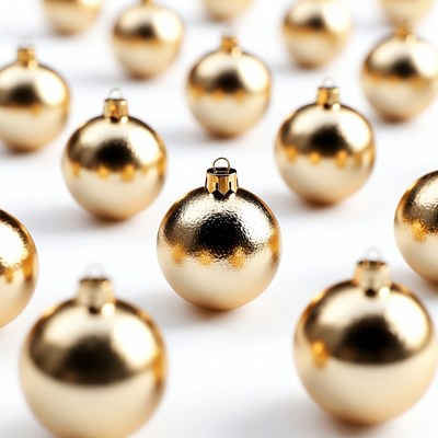 Shiny Gold Christmas Ornaments