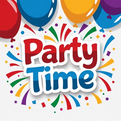 Party Time Balloons Illustration