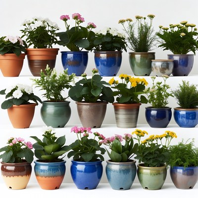 Assortment of potted houseplants