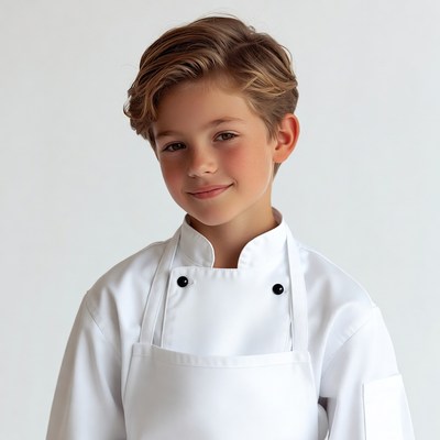 Boy wearing chef uniform