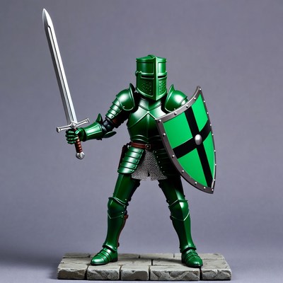 Green Knight with Sword and Shield