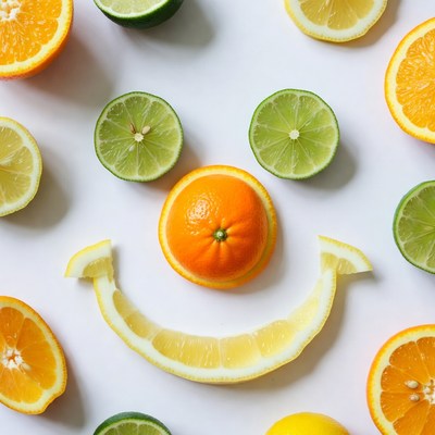 Smiley Face from Oranges and Limes