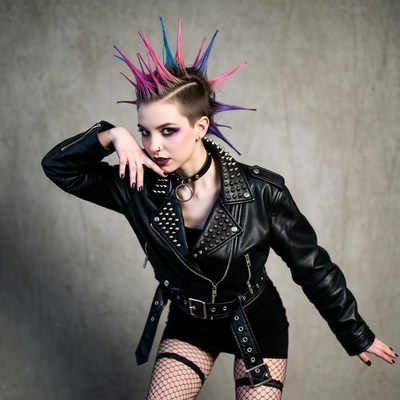 Punk girl with spiked mohawk