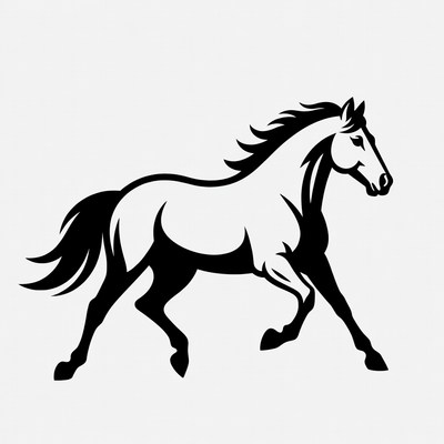 Galloping horse silhouette illustration