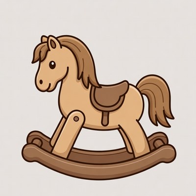 Cute Rocking Horse Illustration