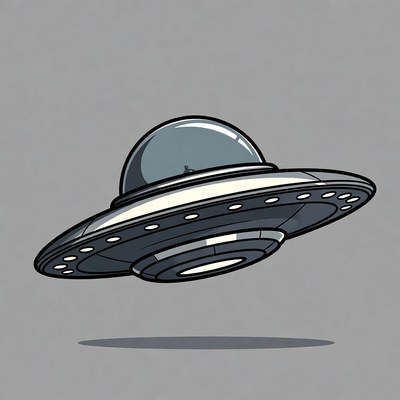 Cartoon UFO flying