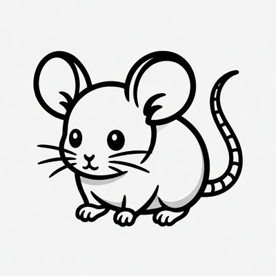 Cute cartoon mouse illustration