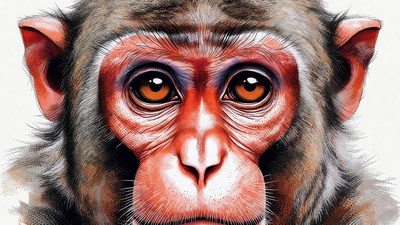 Close-up of cute monkey face