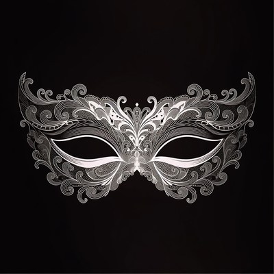 Elegant White Lace Masquerade Mask