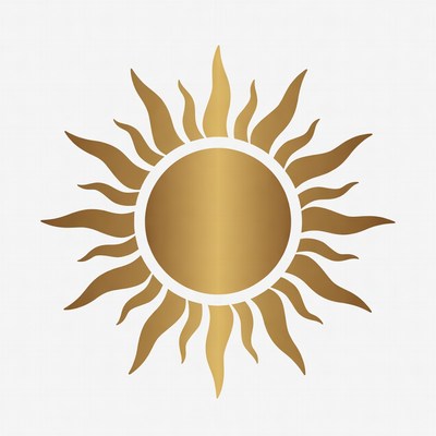 Golden Sun Clipart Illustration