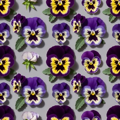 Purple Pansy Flowers Pattern