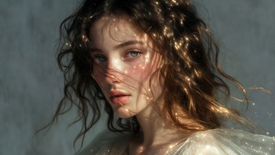 Beautiful woman with wavy hair