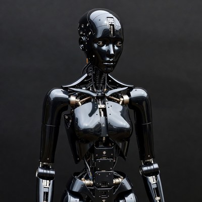 Black Female Humanoid Robot Standing