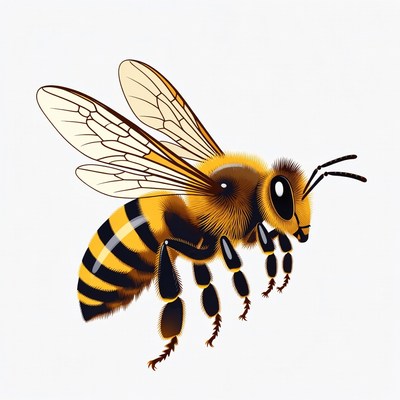 Cartoon Honey Bee Flying