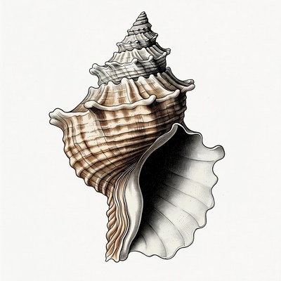 Detailed Conch Seashell Illustration