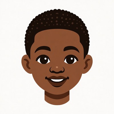 Smiling African-American boy illustration