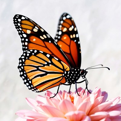 Monarch Butterfly on Pink Flower