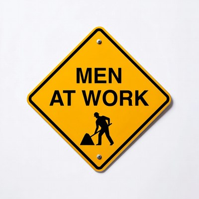 Men at Work Warning Sign