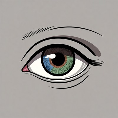 Colorful Green Eye Illustration