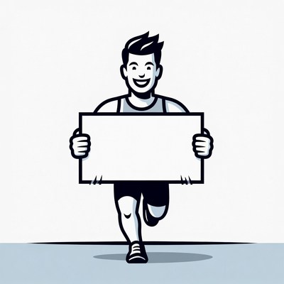 Man holding blank sign