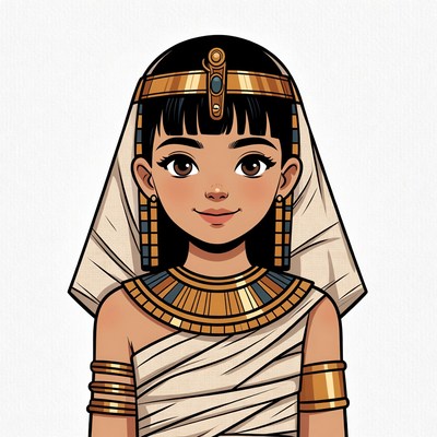 Egyptian Girl in Traditional Attire