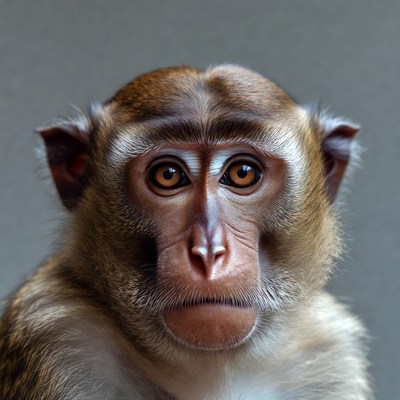 Close-up of long-tailed macaque monkey