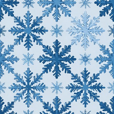 Blue Snowflake Seamless Pattern