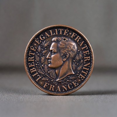 French Coin with Profile Portrait