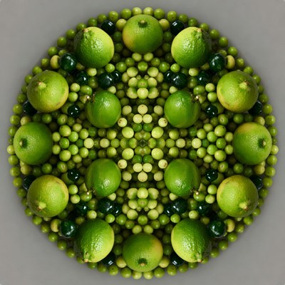 Circular Green Lime and Pea Pattern